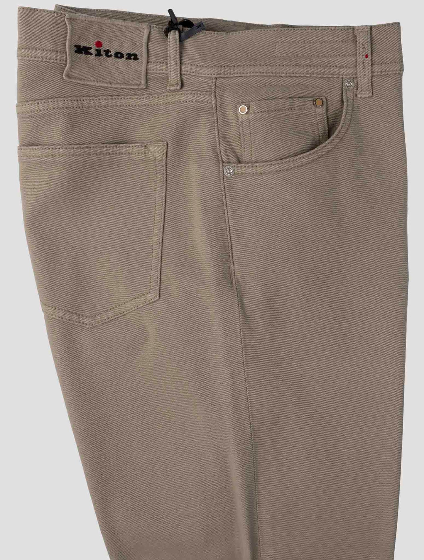 Kiton Beige Cotton Lyocell Ea Jeans
