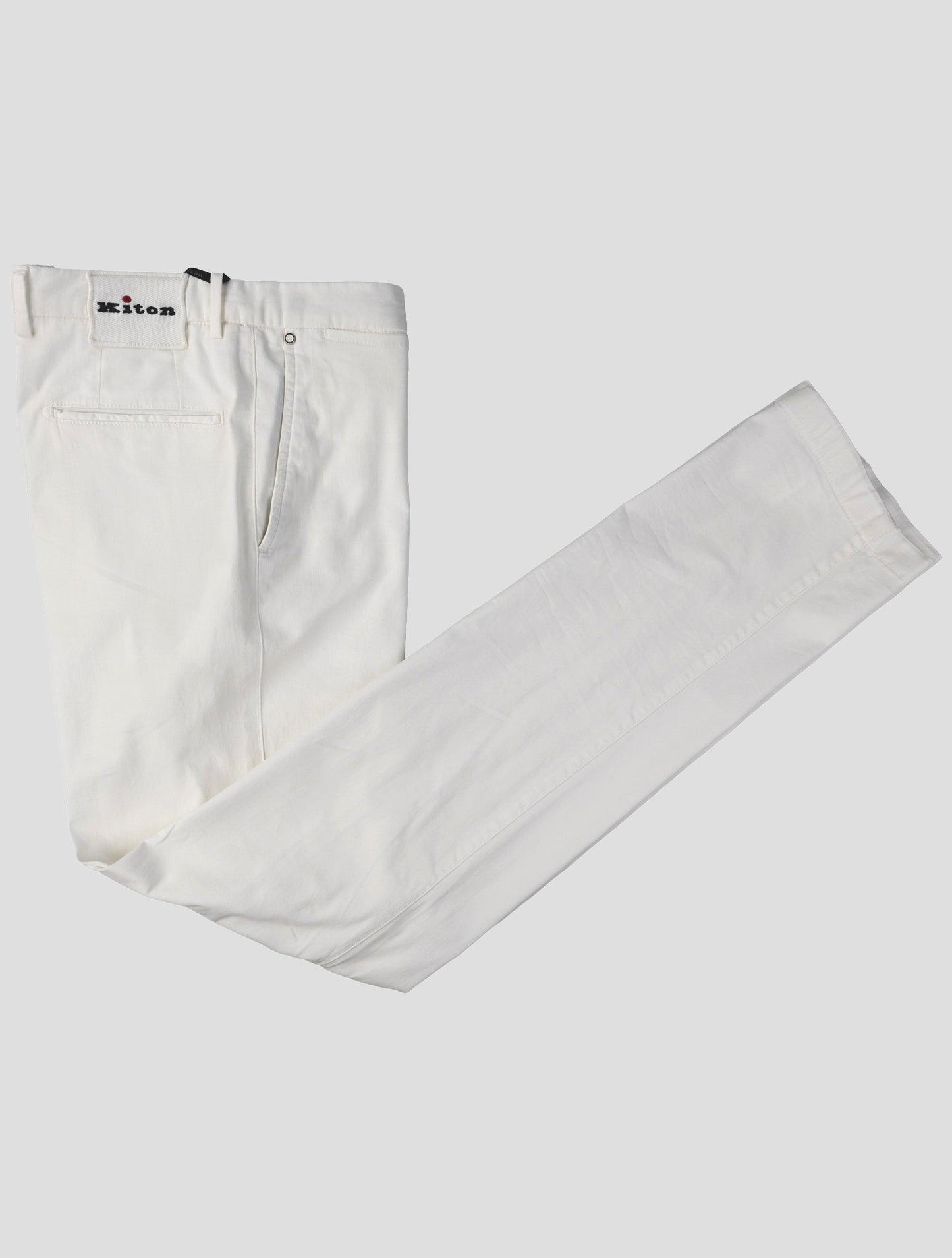 Kiton White Cotton Silk Ea Pants
