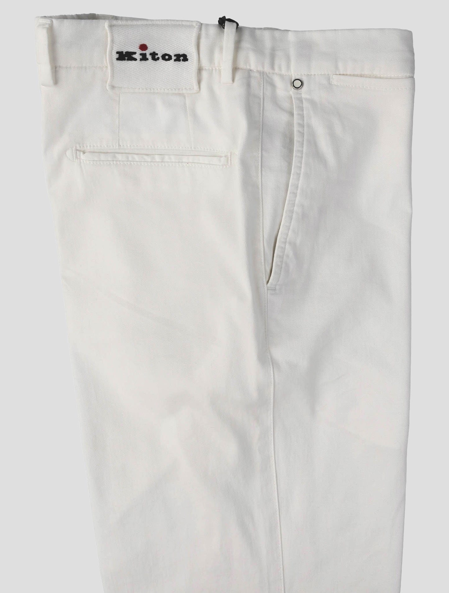 Kiton White Cotton Silk Ea Pants