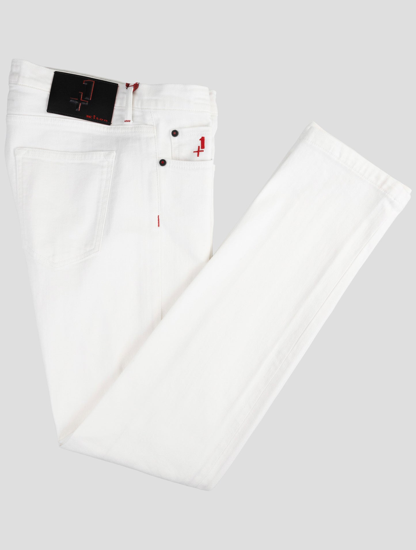 Kiton White Cotton Ea Jeans