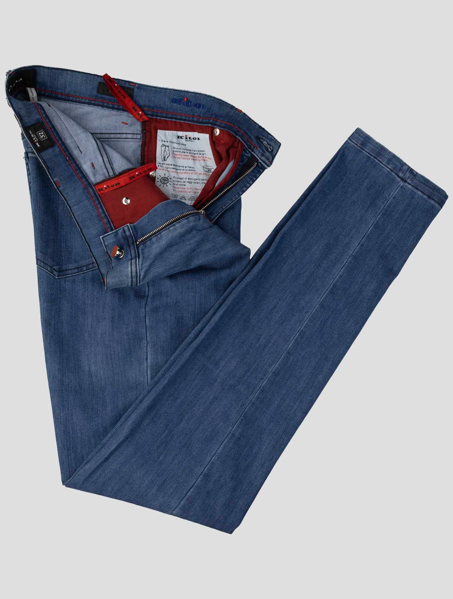 Kiton Blue Cotton Ea Jeans