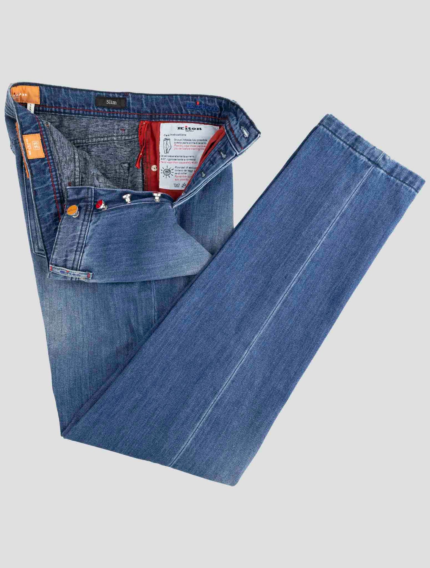 Kiton Denim Cotton Wool Pa Jeans