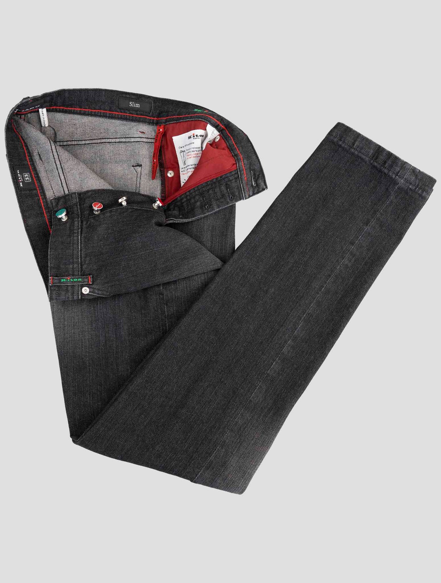 Kiton Dark Gray Cotton Ea Jeans