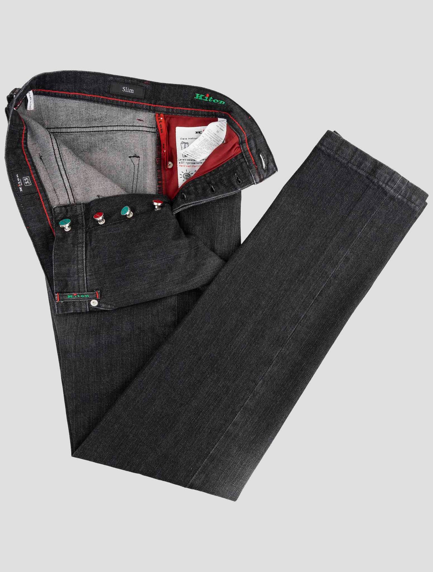 Kiton Dark Gray Cotton Ea Jeans