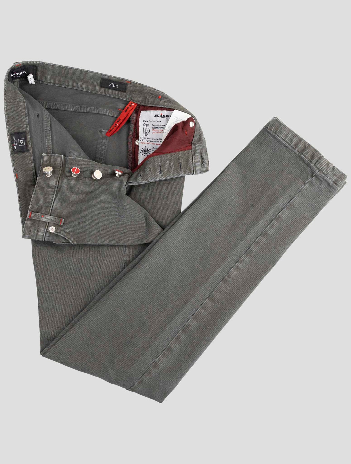 Kiton Gray Cotton Ea Jeans