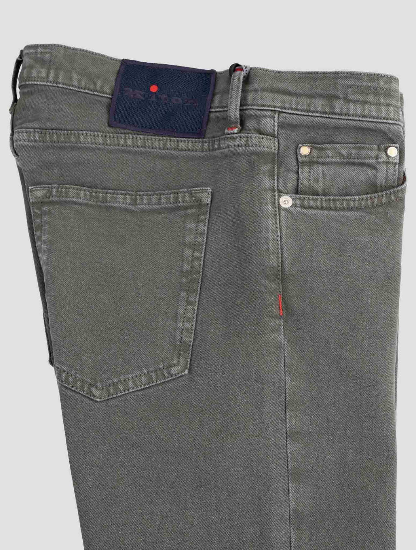 Kiton Gray Cotton Ea Jeans