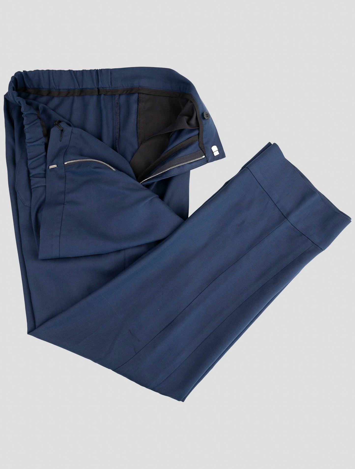 Kiton Blue Virgin Silk Pants