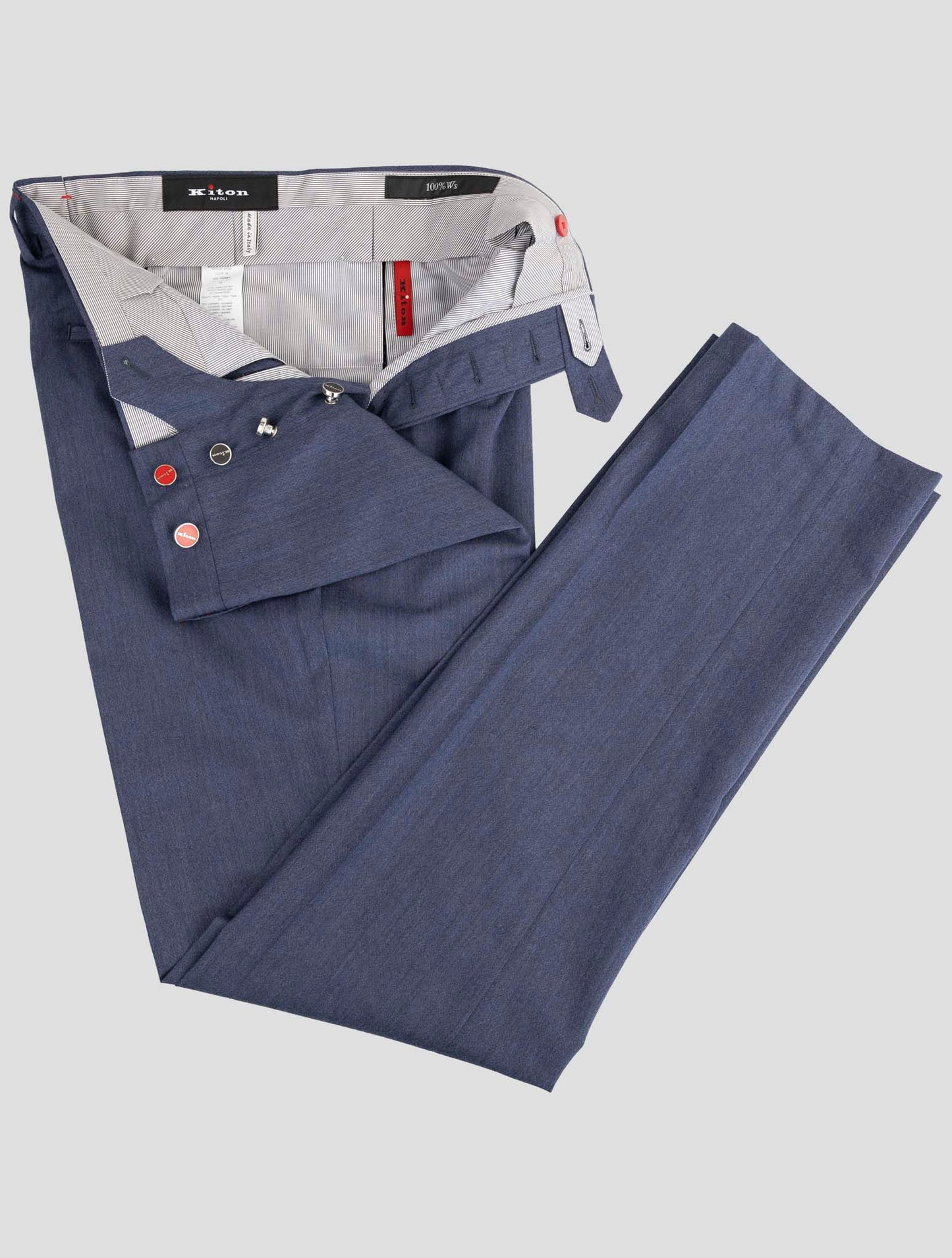 Kiton Blue Cashmere Dress Pants