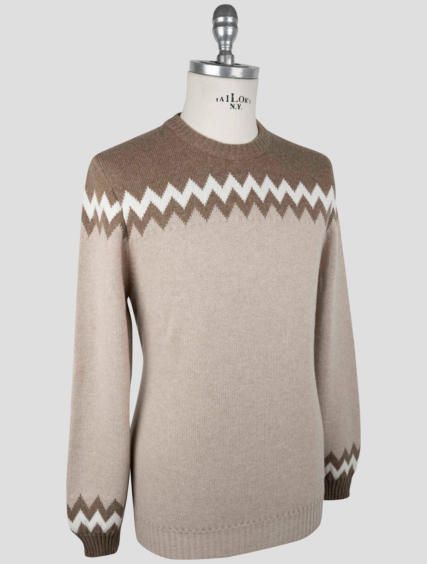Kiton Beige Cashmere Sweater Crewneck
