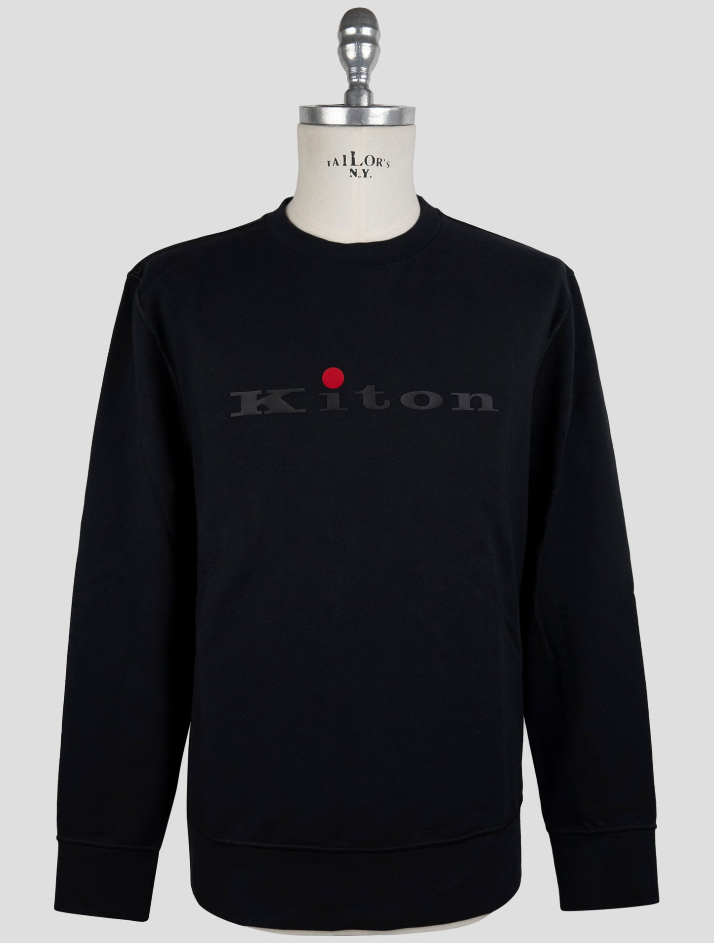 Kiton Dark Blue Cotton Ea Sweater Crewneck