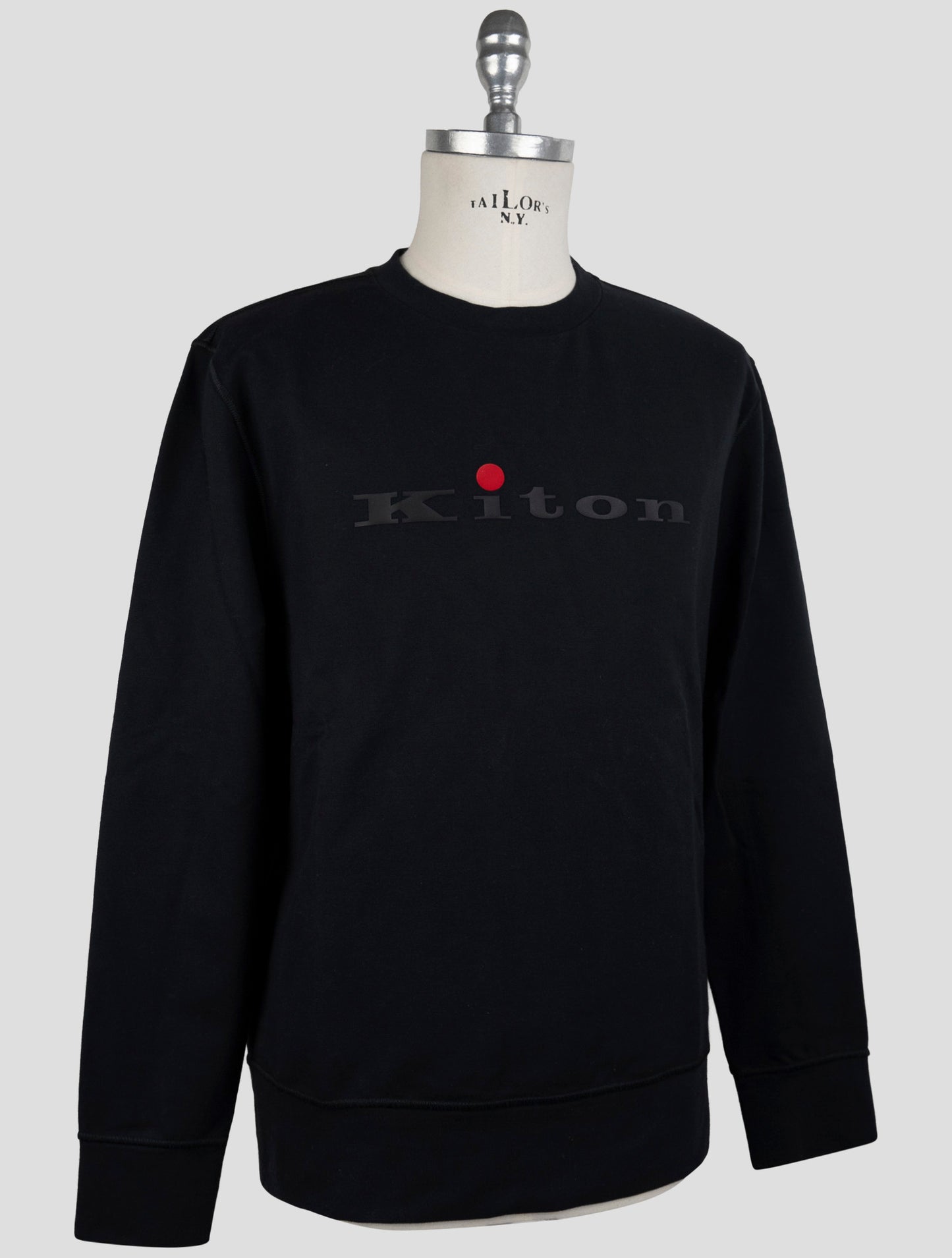 Kiton Dark Blue Cotton Ea Sweater Crewneck