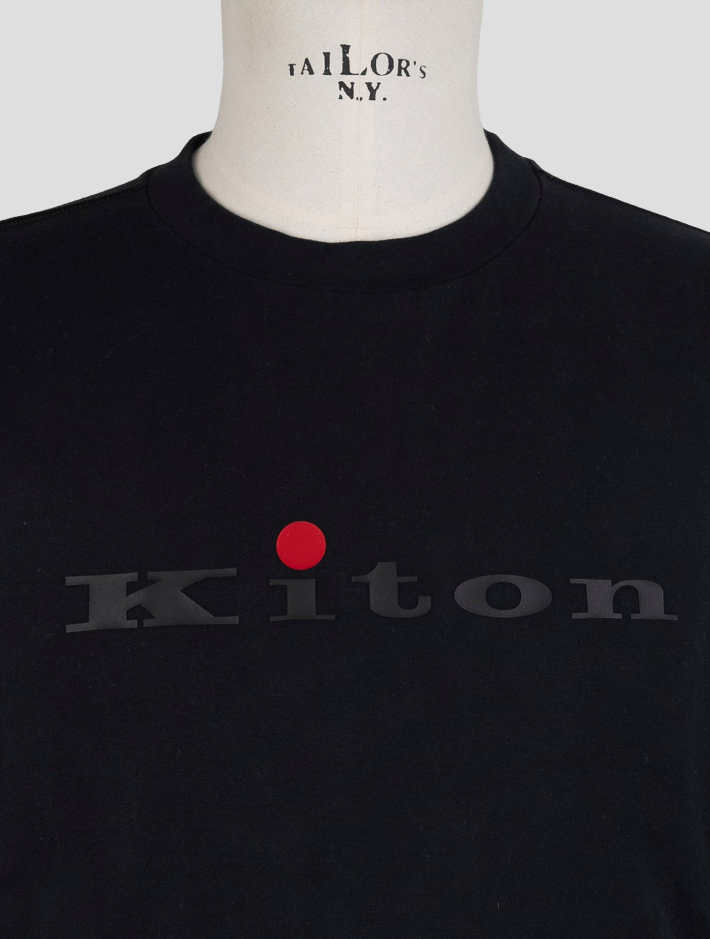 Kiton Dark Blue Cotton Ea Sweater Crewneck