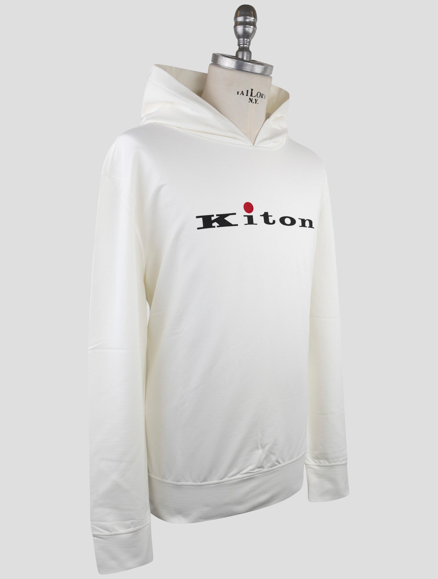 Kiton White Cotton Ea Sweater Hoodie