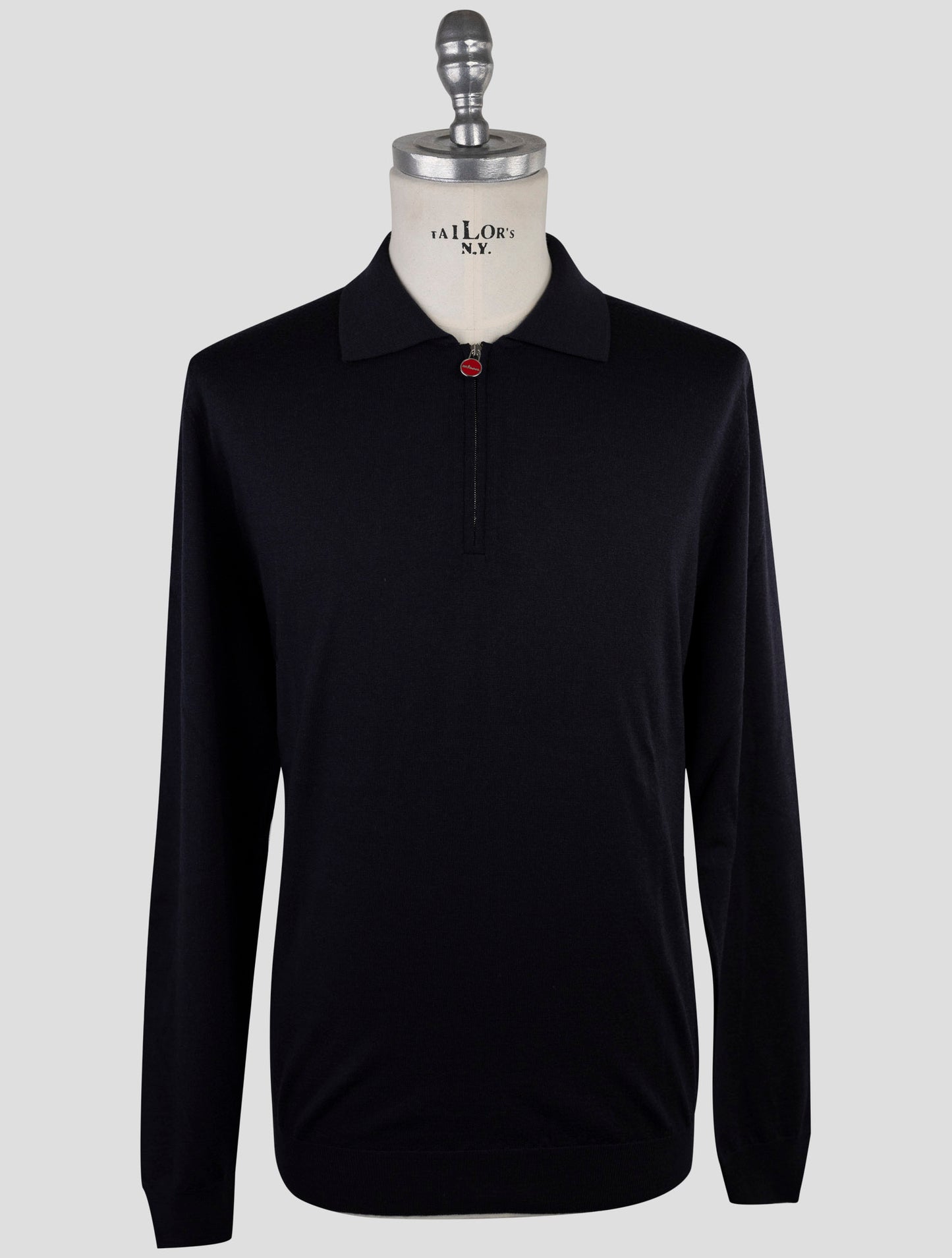 Kiton Dark Blue Wool Sweater Polo