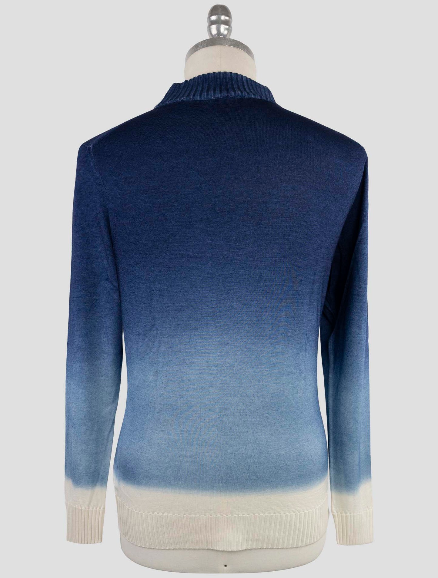 Kiton Blue Cashmere Silk Sweater Half Neck
