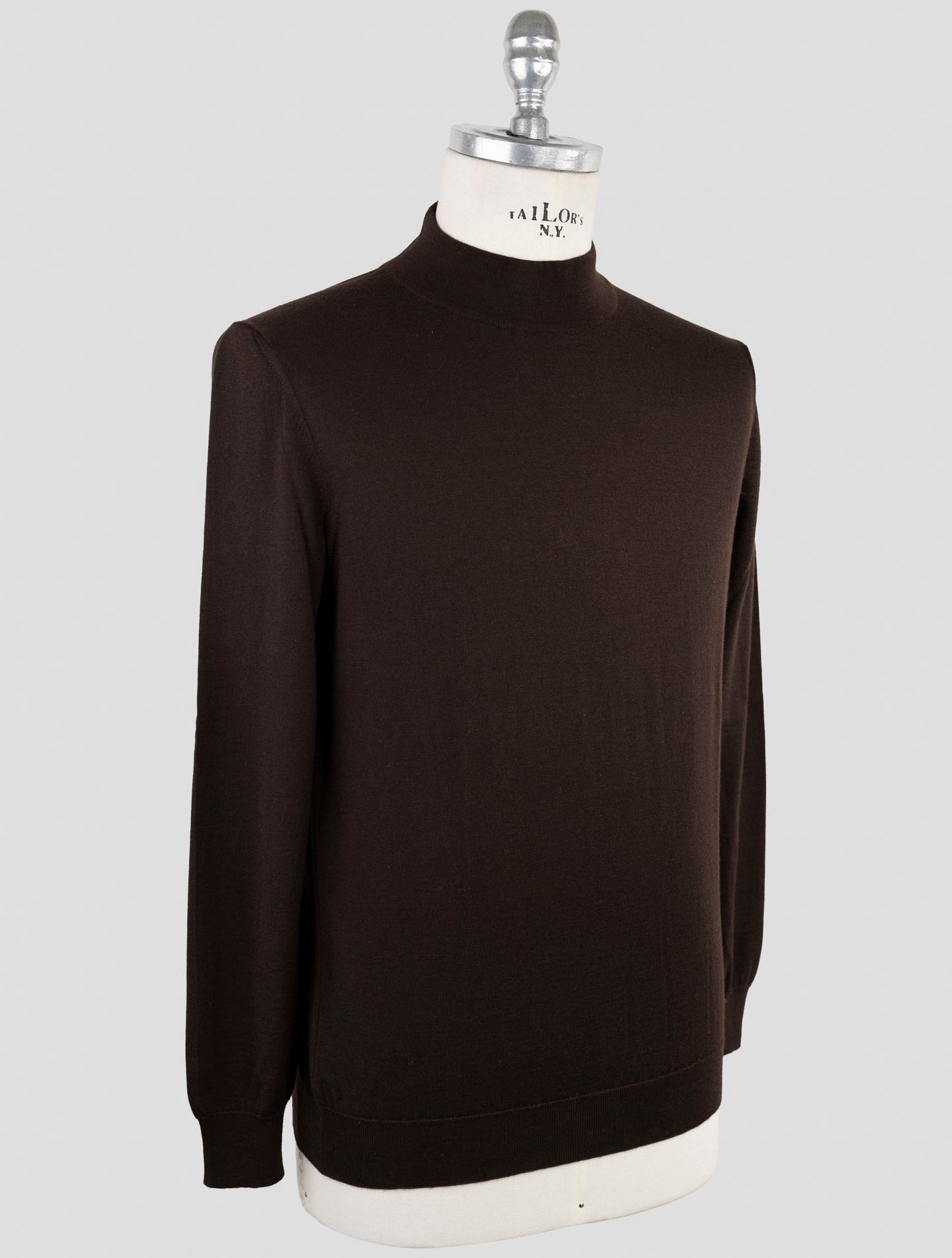 Kiton Brown Cashmere Silk Sweater Half Neck