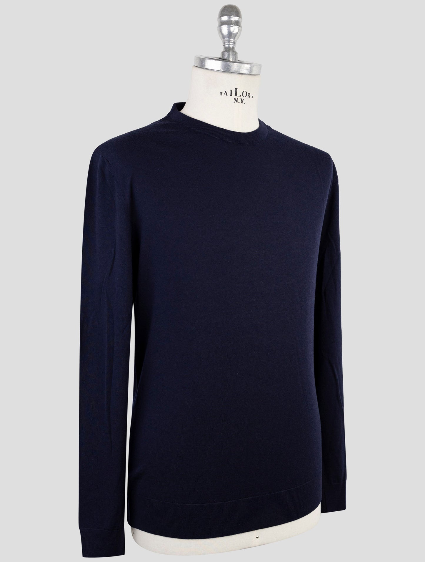 Kiton Blue Wool Sweater V-Neck