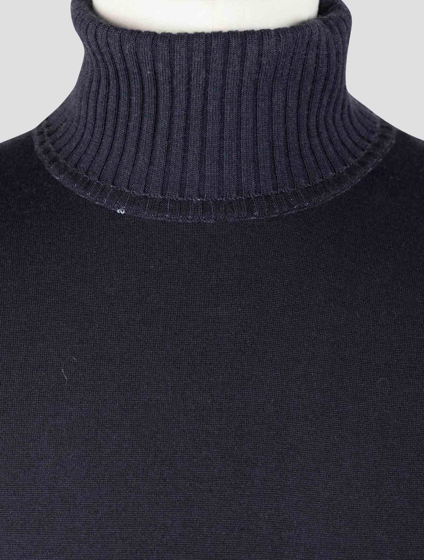 Kiton Dark Blue Cashmere Silk Sweater Turtleneck