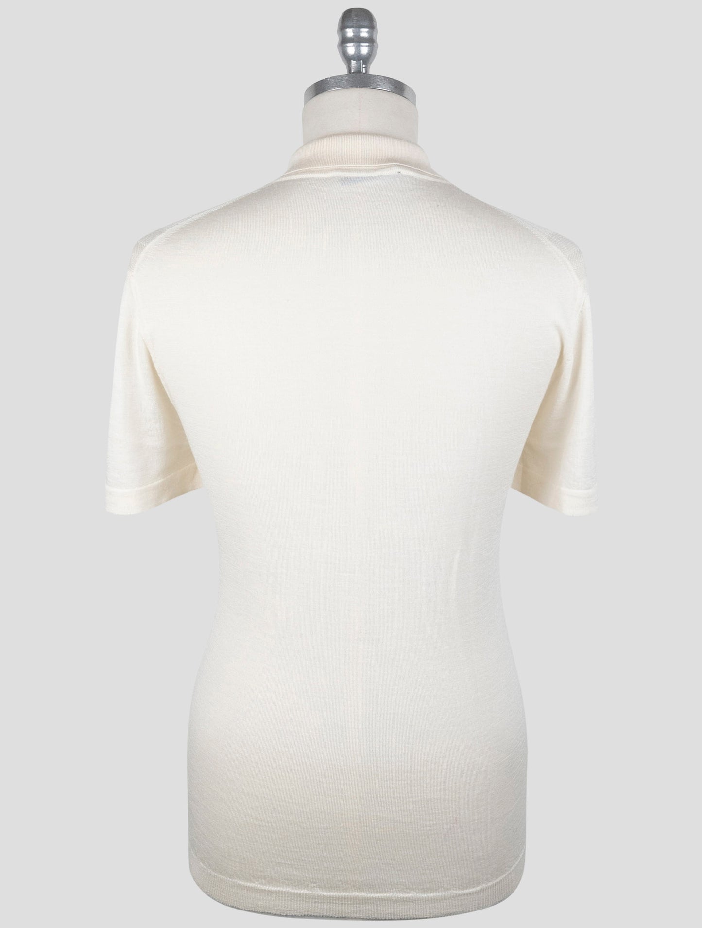 Kiton Knt White Virgin Wool Silk Polo