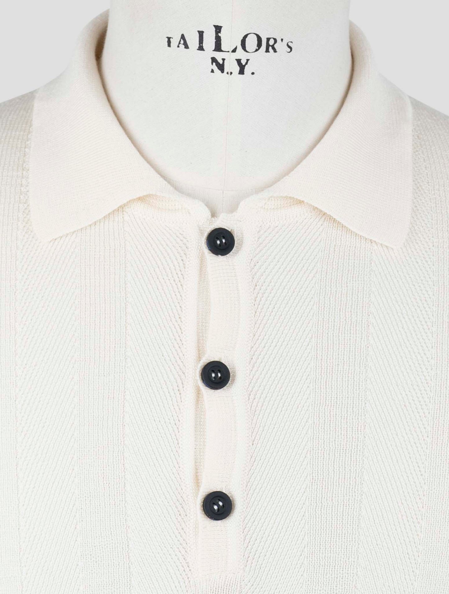 Kiton Knt White Virgin Wool Silk Polo