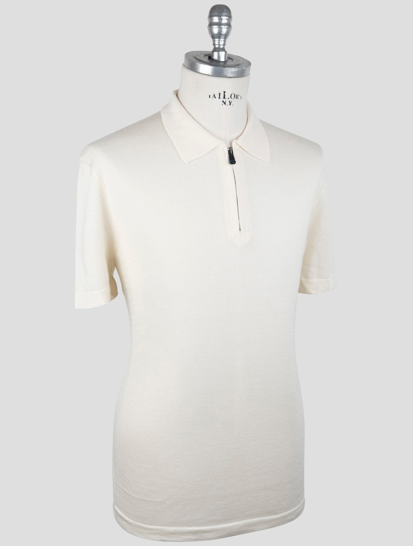 Kiton Knt White Virgin Wool Silk Polo