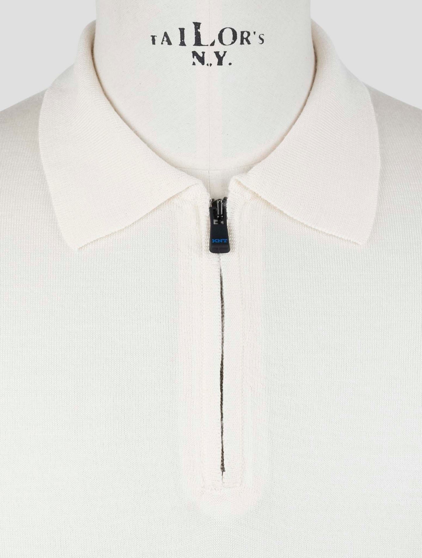 Kiton Knt White Virgin Wool Silk Polo