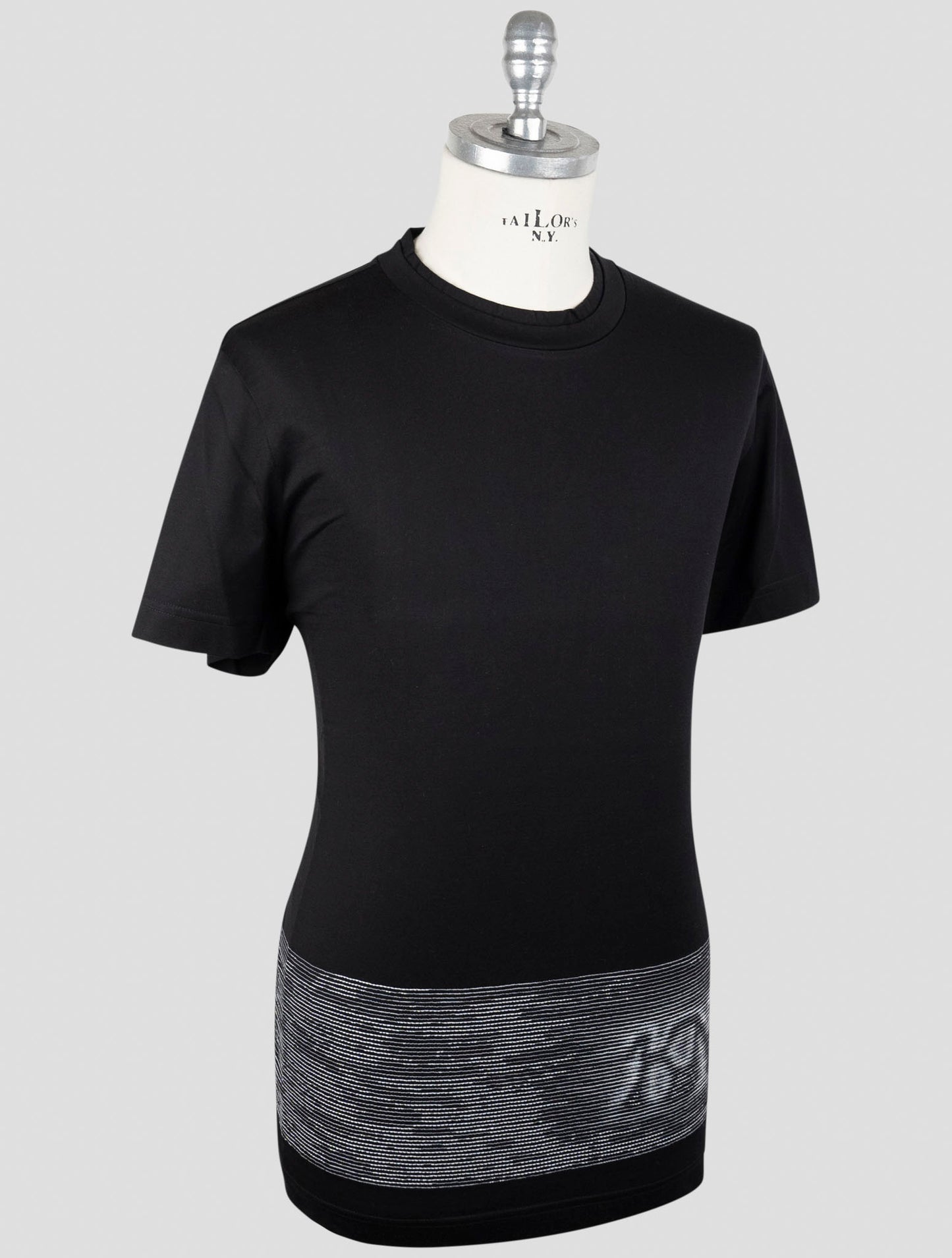Kiton Knt Black Cotton T-Shirt
