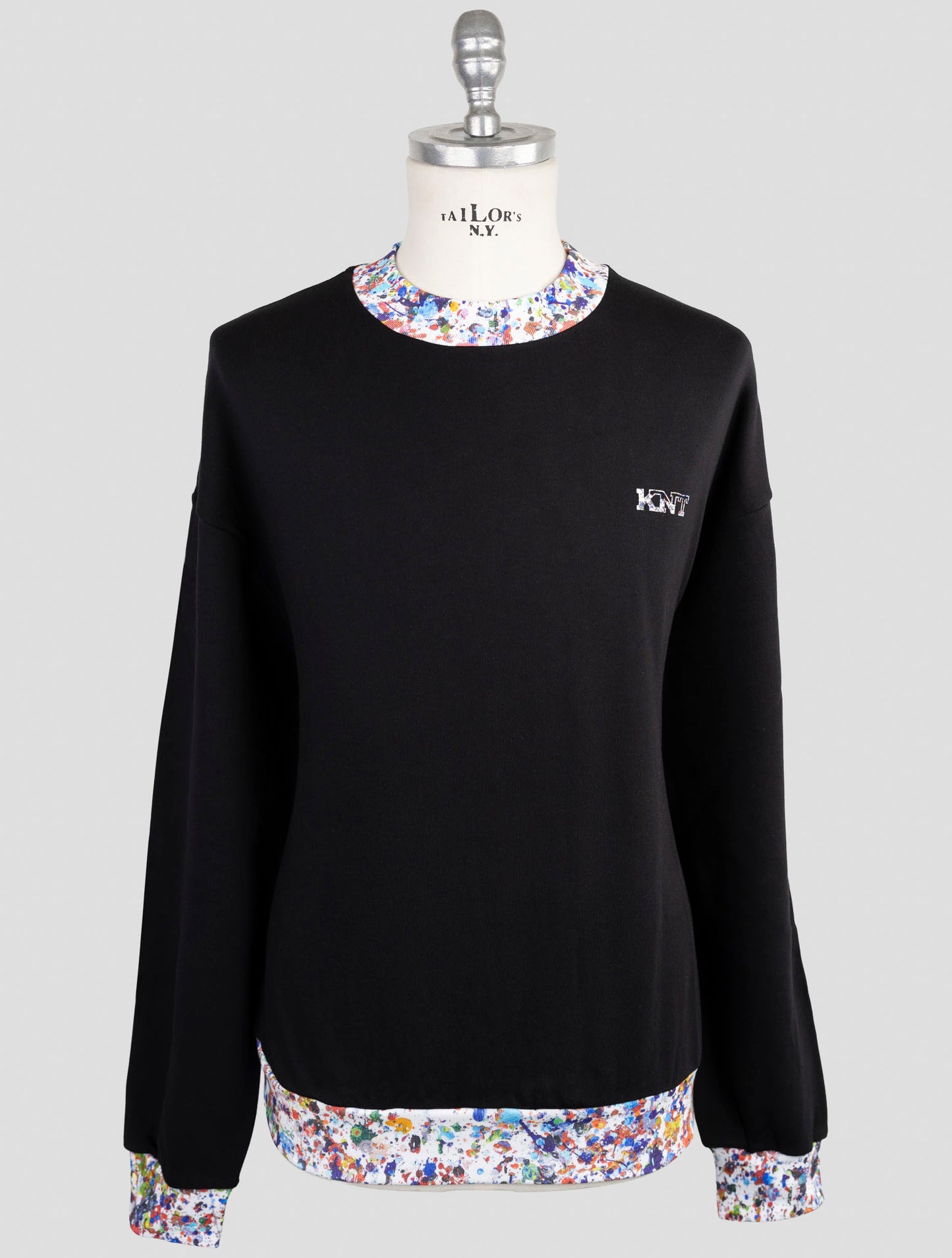 Kiton Knt Black Cotton Sweater Crewneck