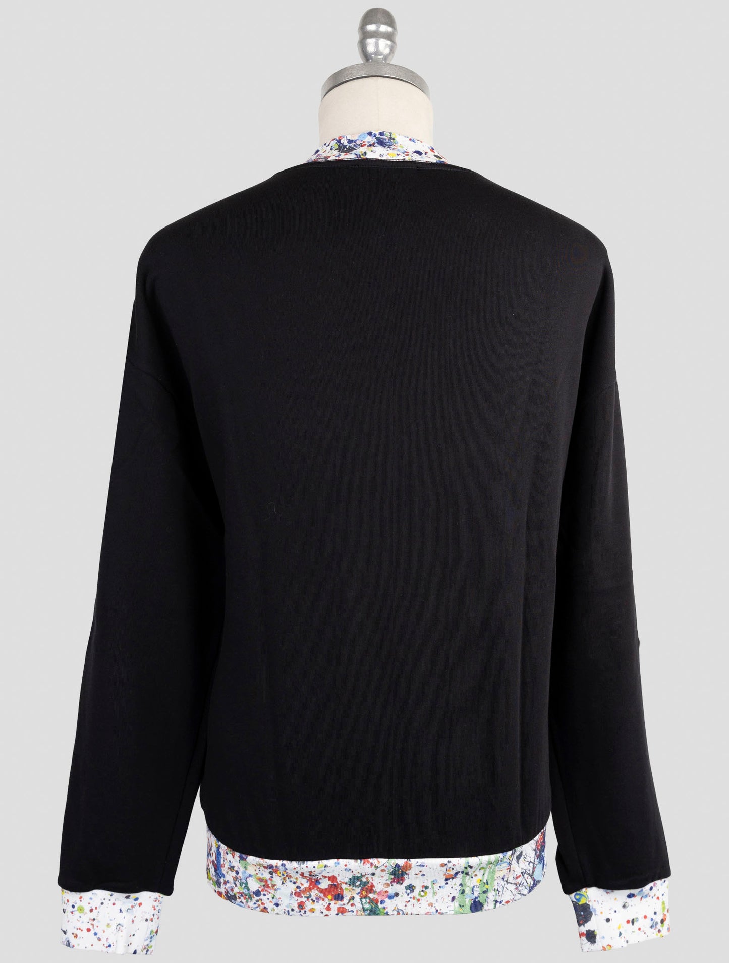 Kiton Knt Black Cotton Sweater Half Neck