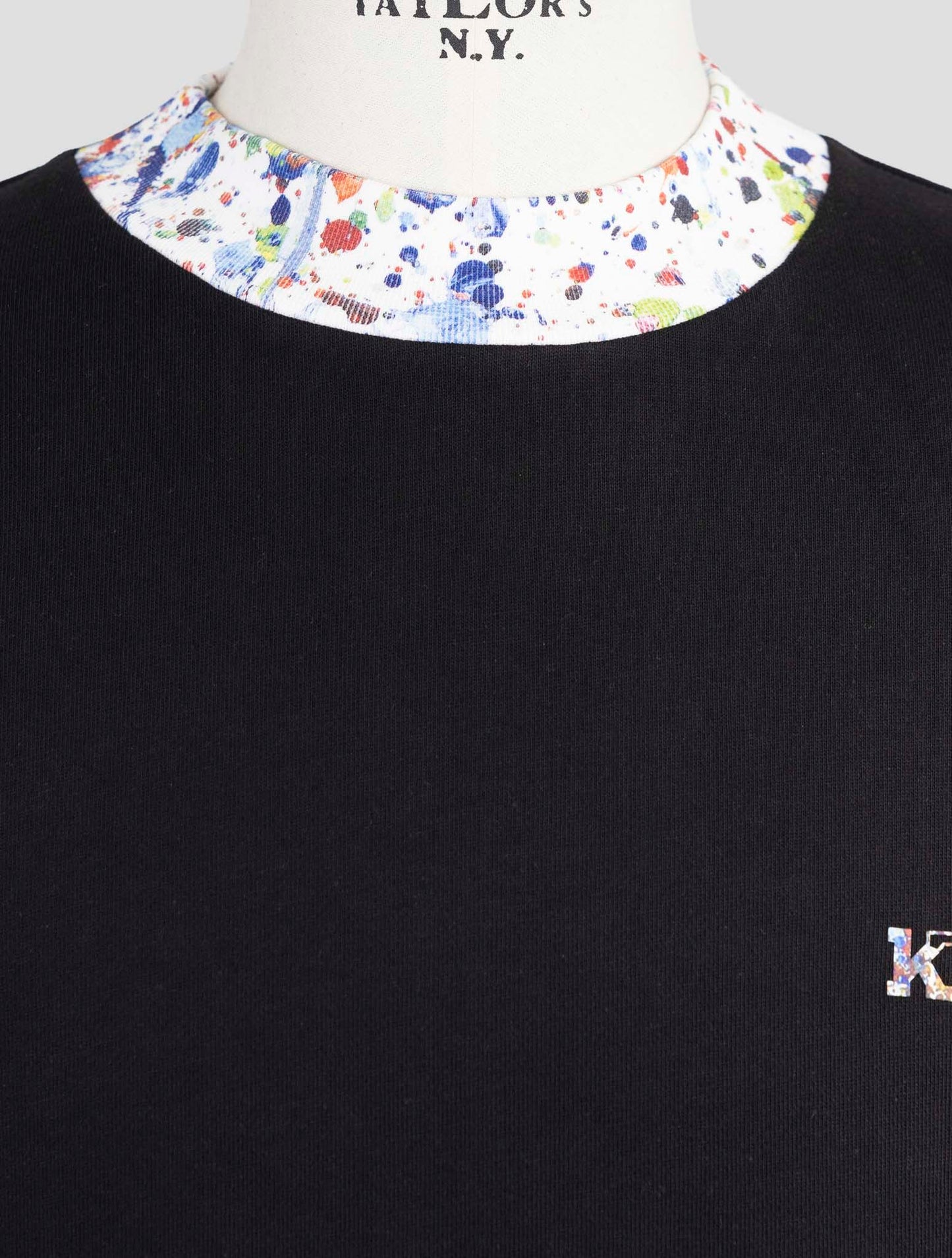 Kiton Knt Black Cotton Sweater Half Neck