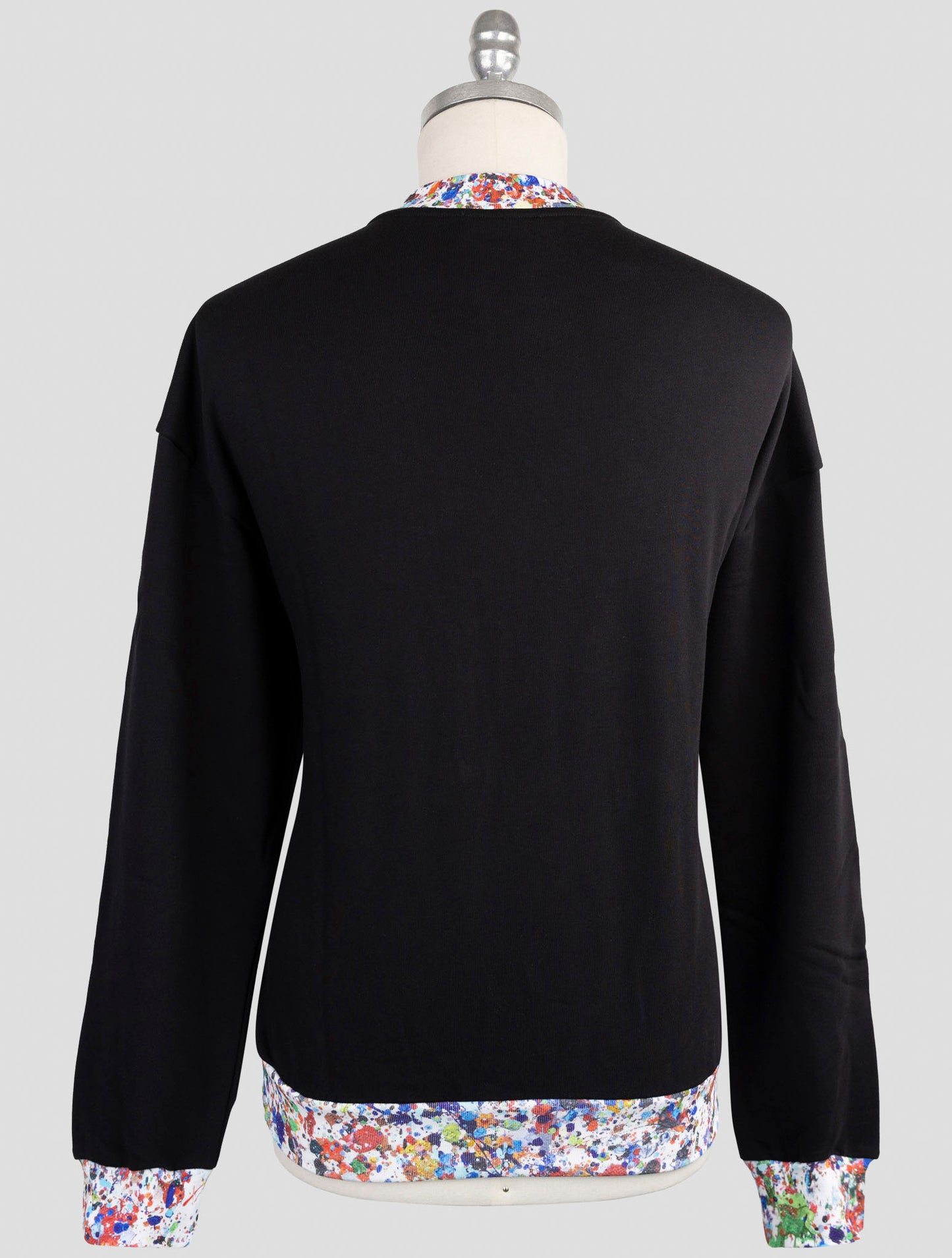 Kiton Knt Black Cotton Sweater Half Neck