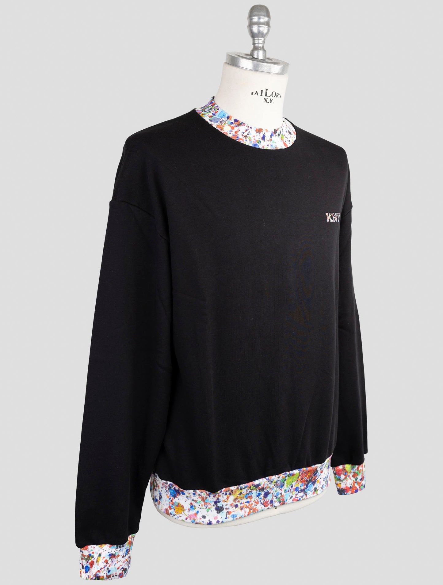 Kiton Knt Black Cotton Sweater Half Neck