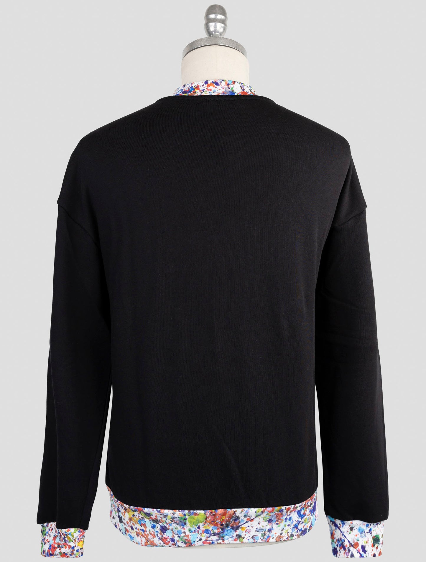 Kiton Knt Black Cotton Sweater Half Neck