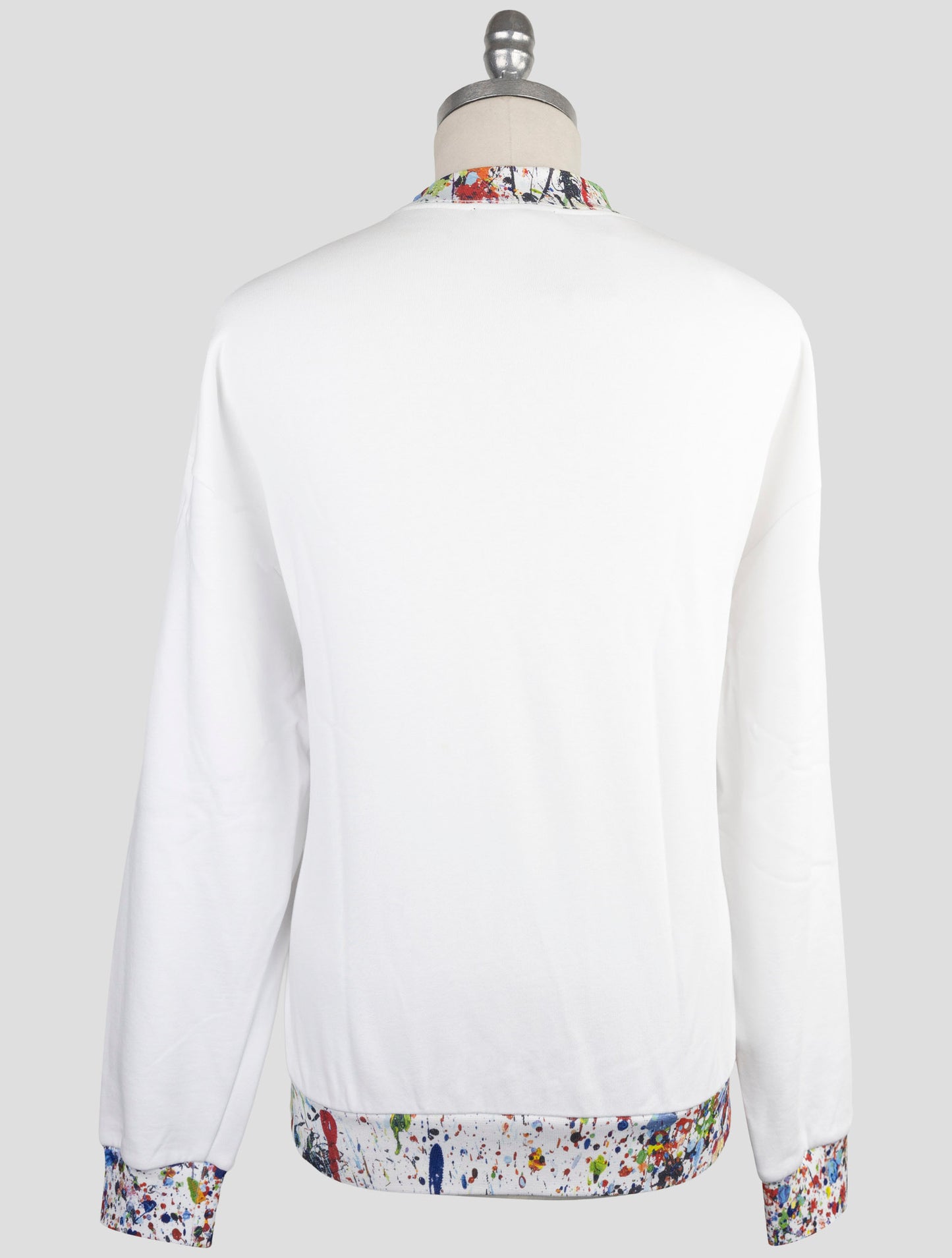 Kiton Knt White Cotton Sweater Half Neck