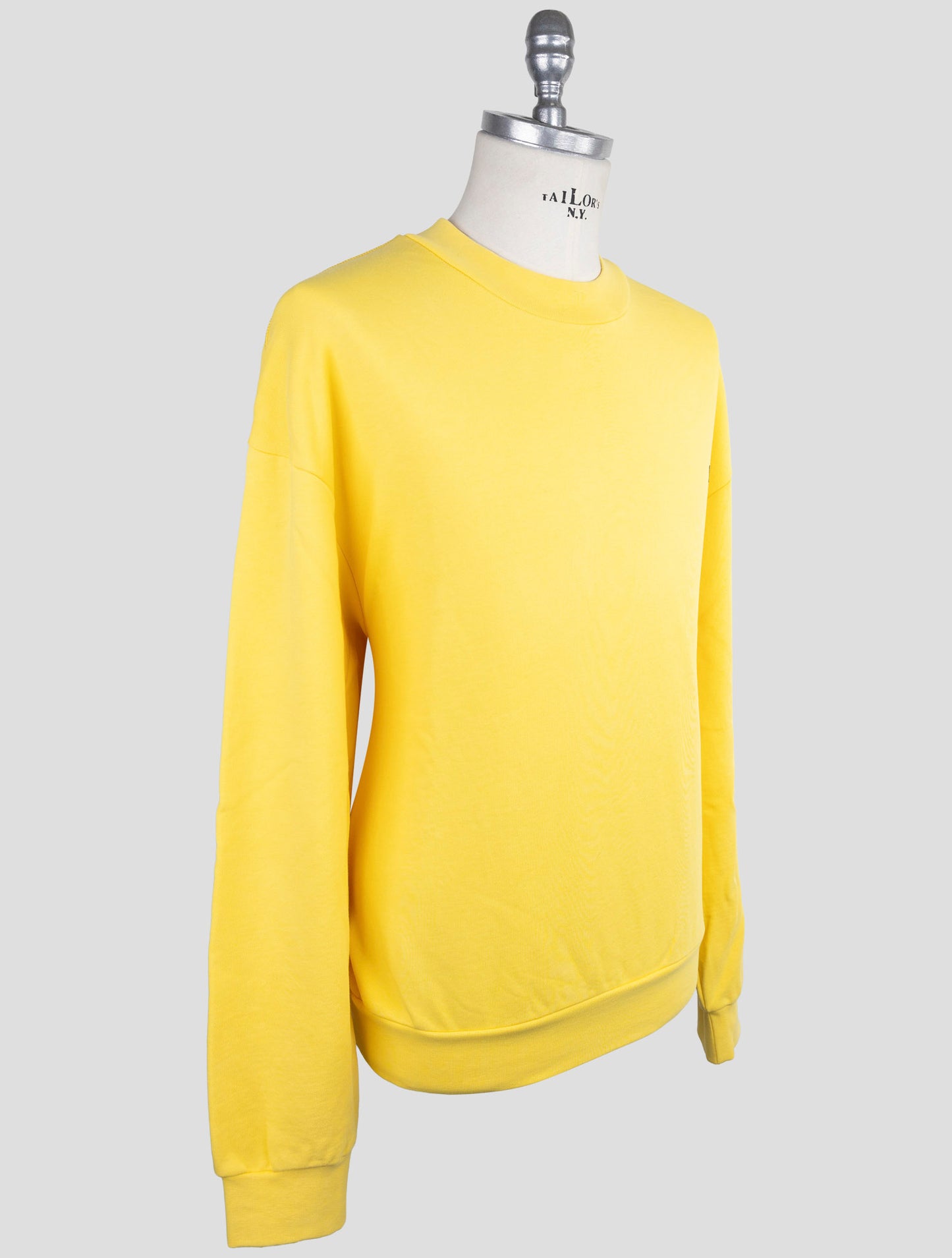 Kiton Knt Yellow Cotton Sweater Half Neck