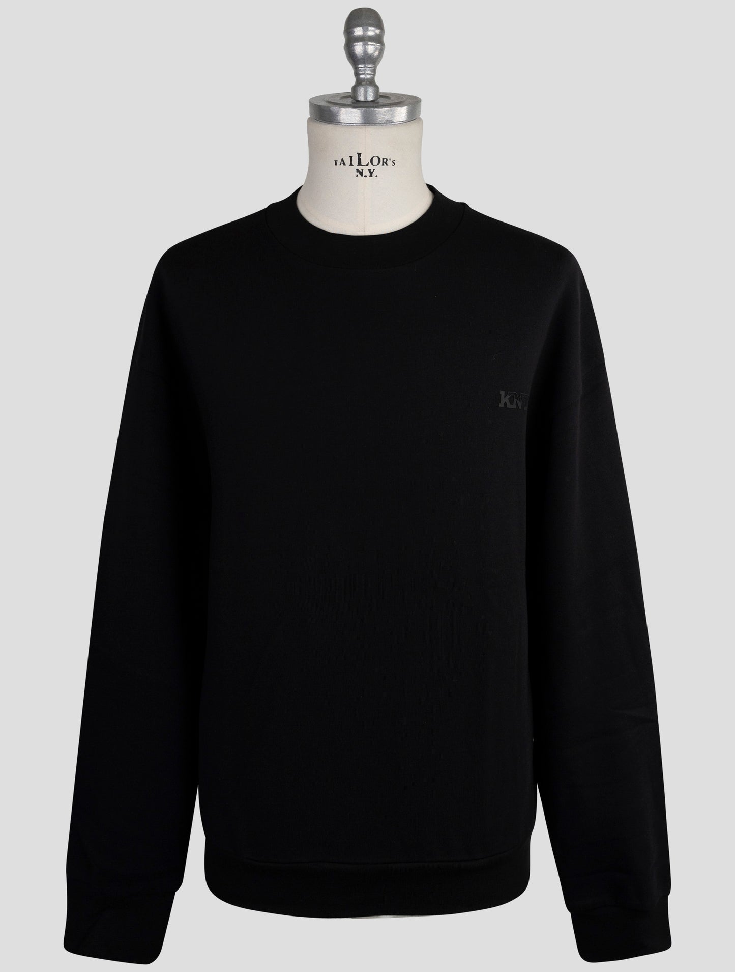 Kiton Knt Black Cotton Sweater Crewneck