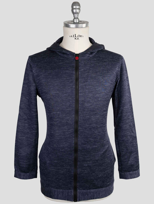 Kiton Knt Blue Cashmere Silk Linen Pa Sweater Full Zip