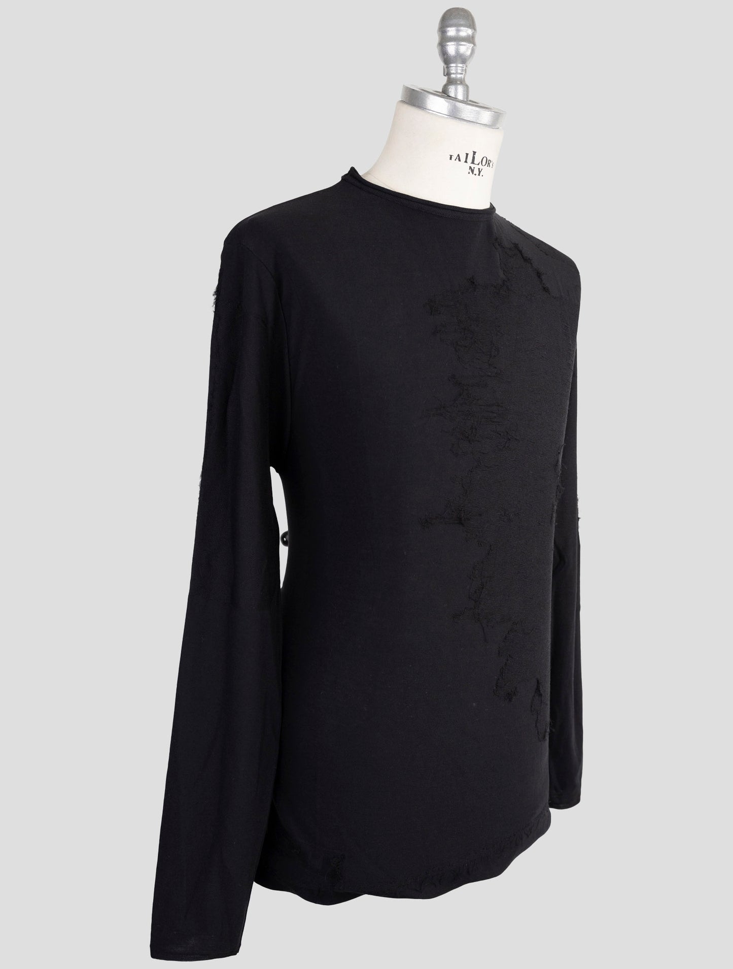 Kiton Knt Black Cotton Sweater Crewneck