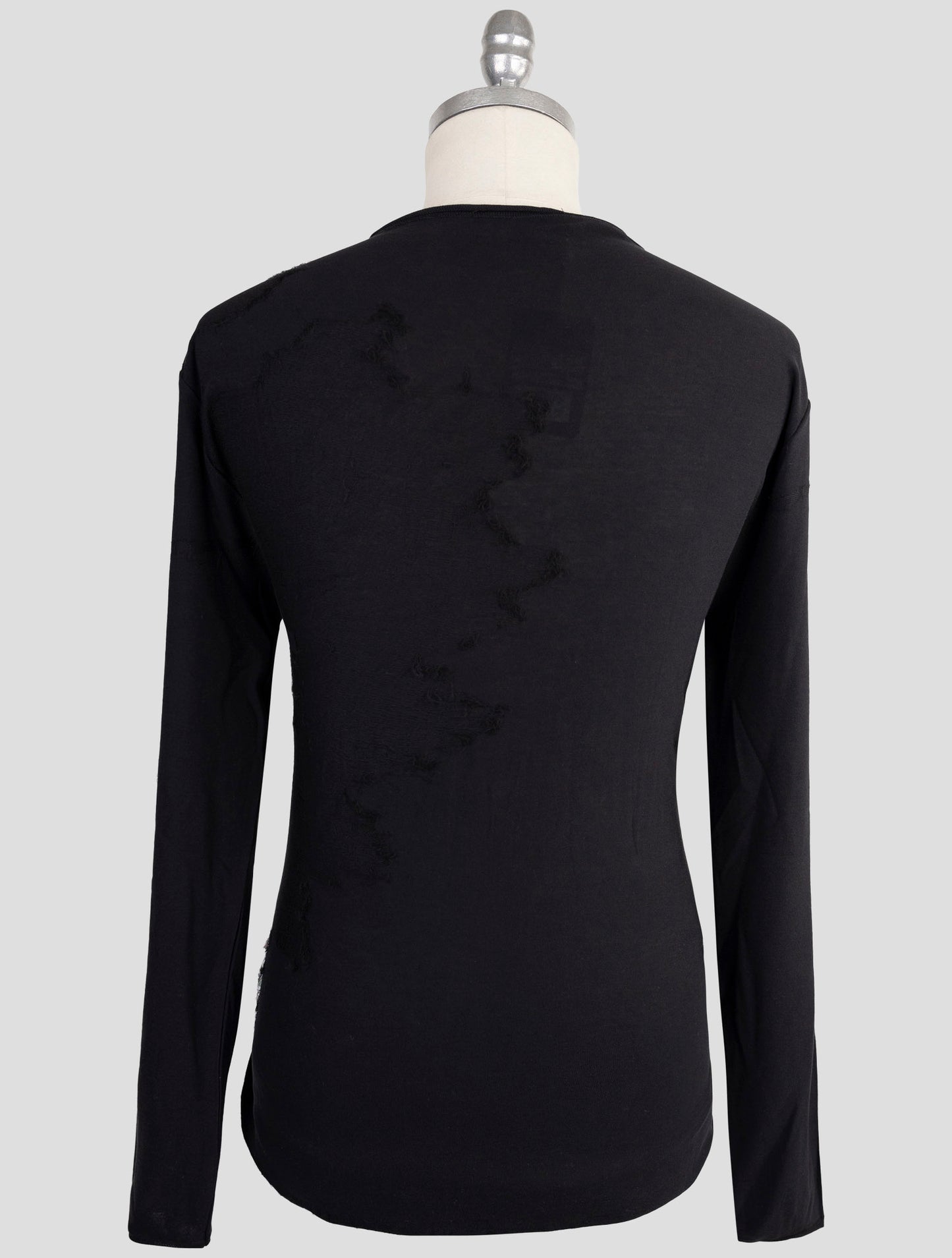 Kiton Knt Black Cotton Sweater Crewneck
