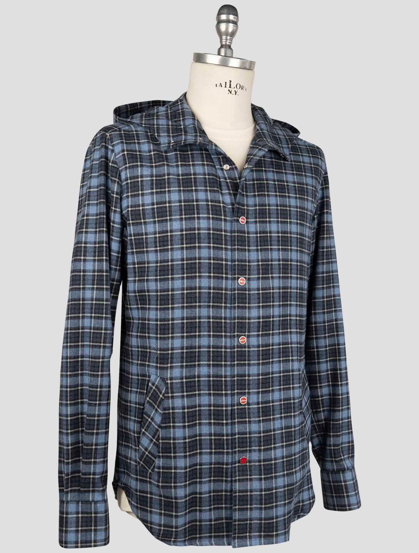 Kiton Blue Cotton Shirt Mariano