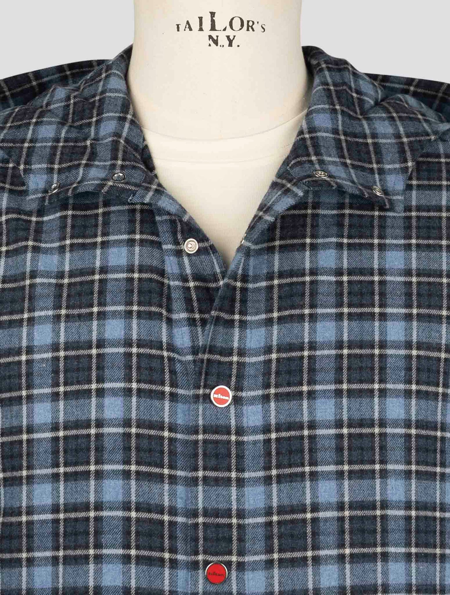 Kiton Blue Cotton Shirt Mariano