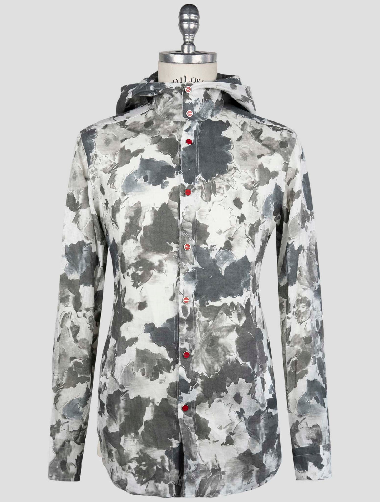 Kiton Gray White Linen Shirt Mariano