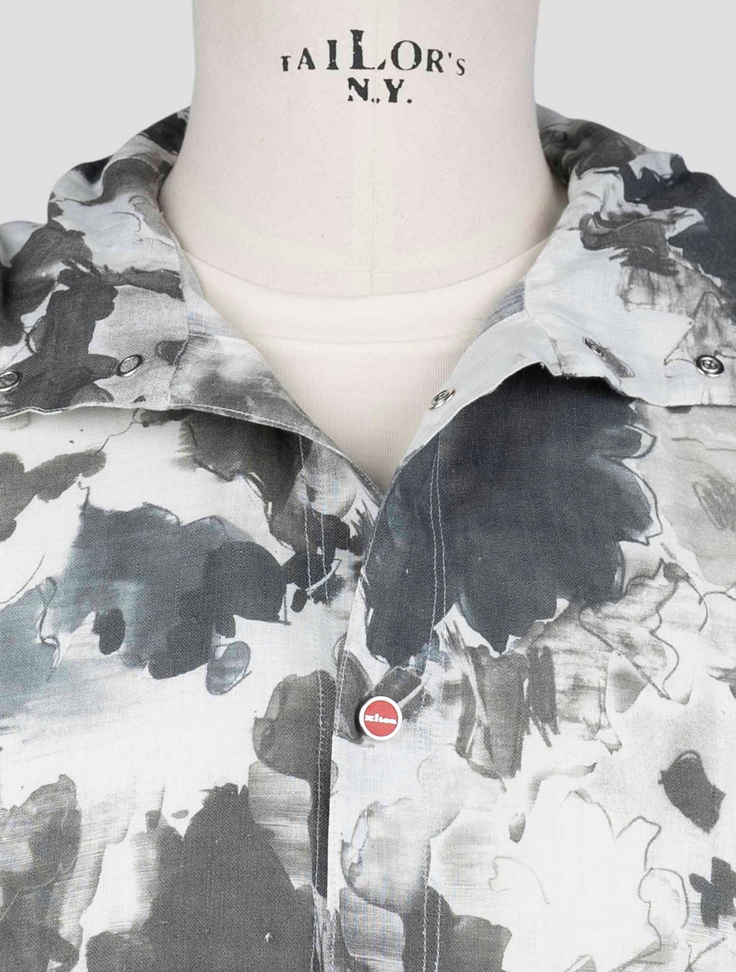 Kiton Gray White Linen Shirt Mariano