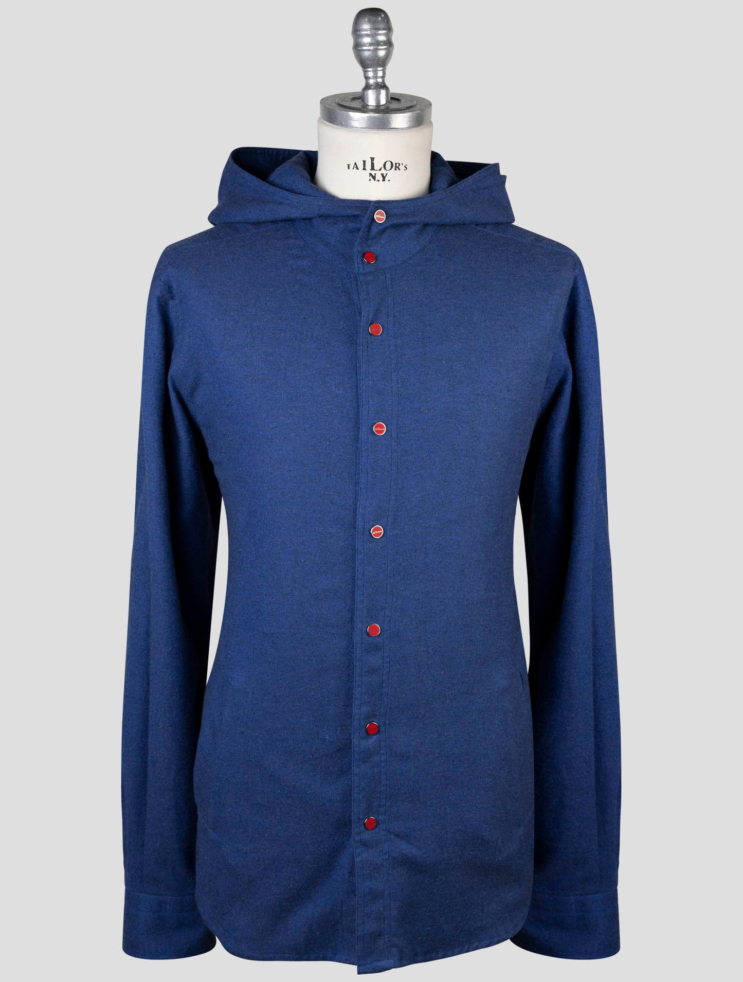 Kiton Blue Cotton Shirt Mariano