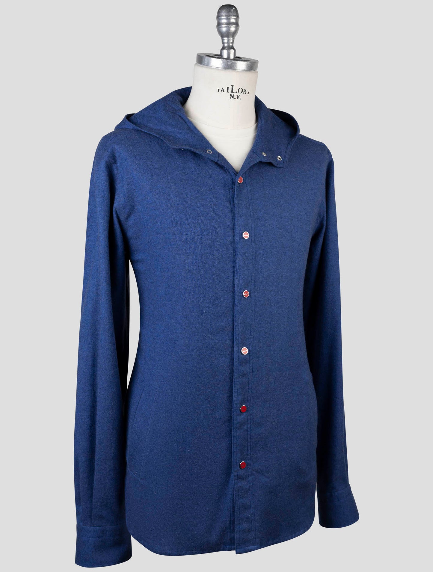 Kiton Blue Cotton Shirt Mariano