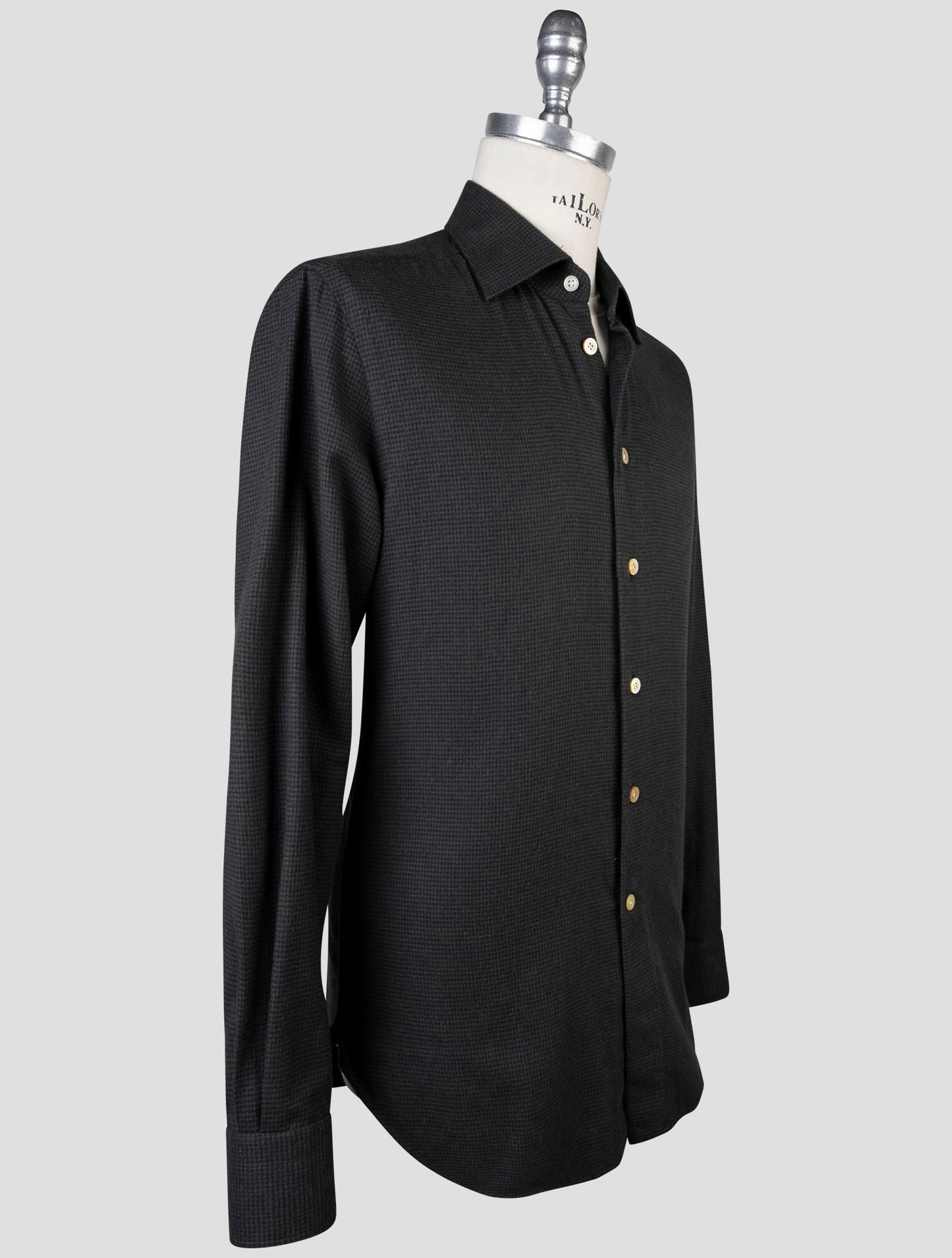 Kiton Blue Green Cotton Shirt