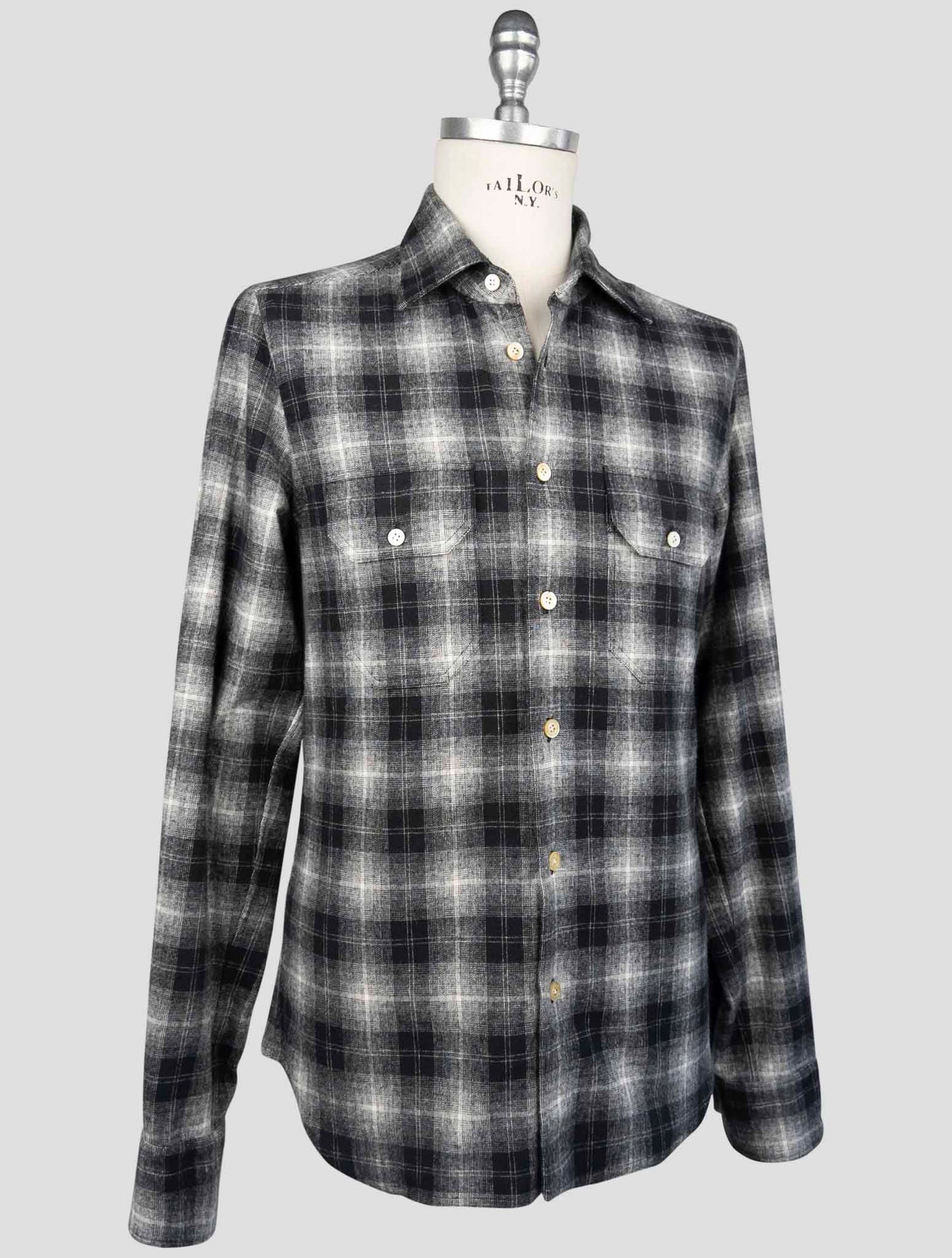 Kiton Gray Cotton Shirt