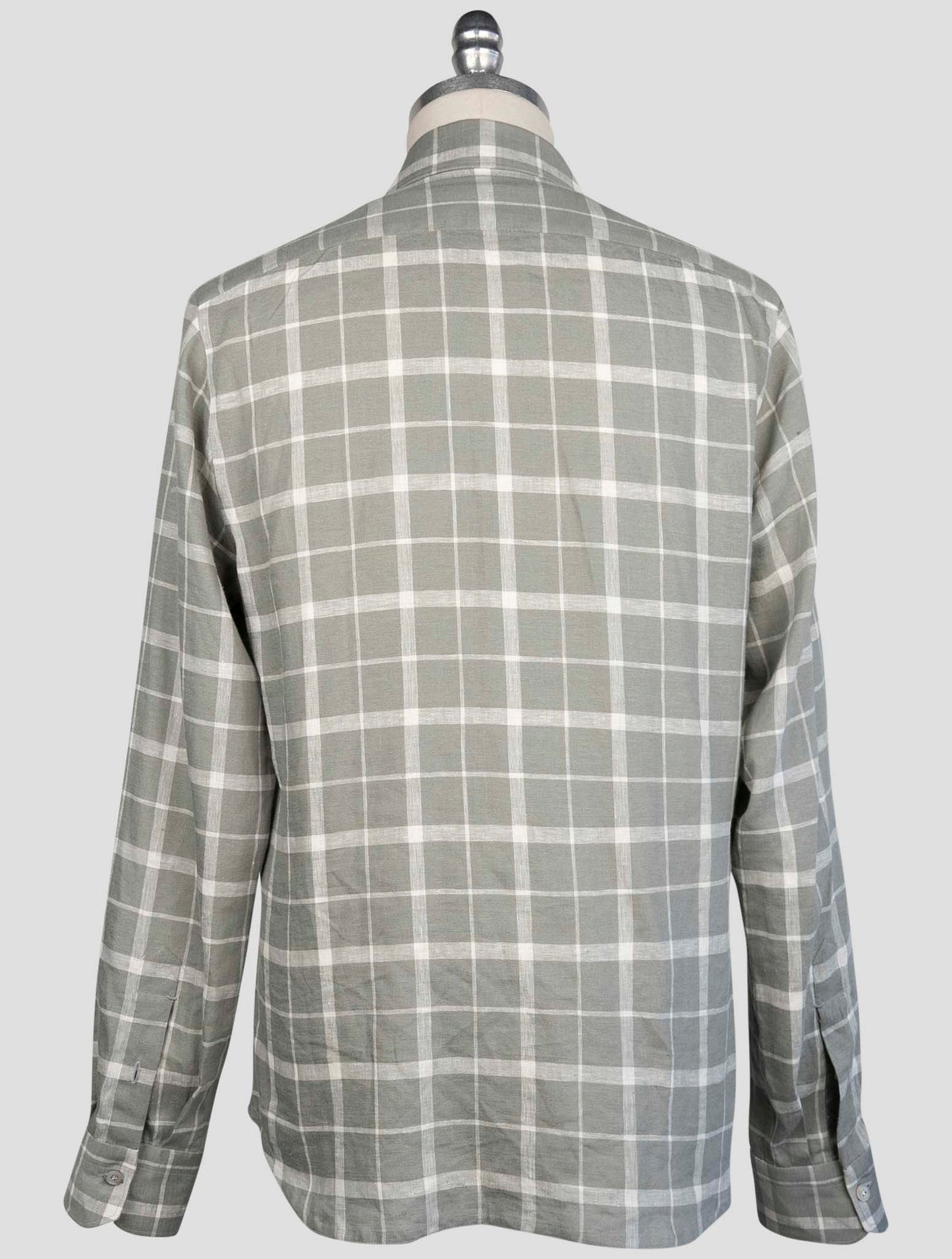 kiton Gray Linen Ea Pl Shirt