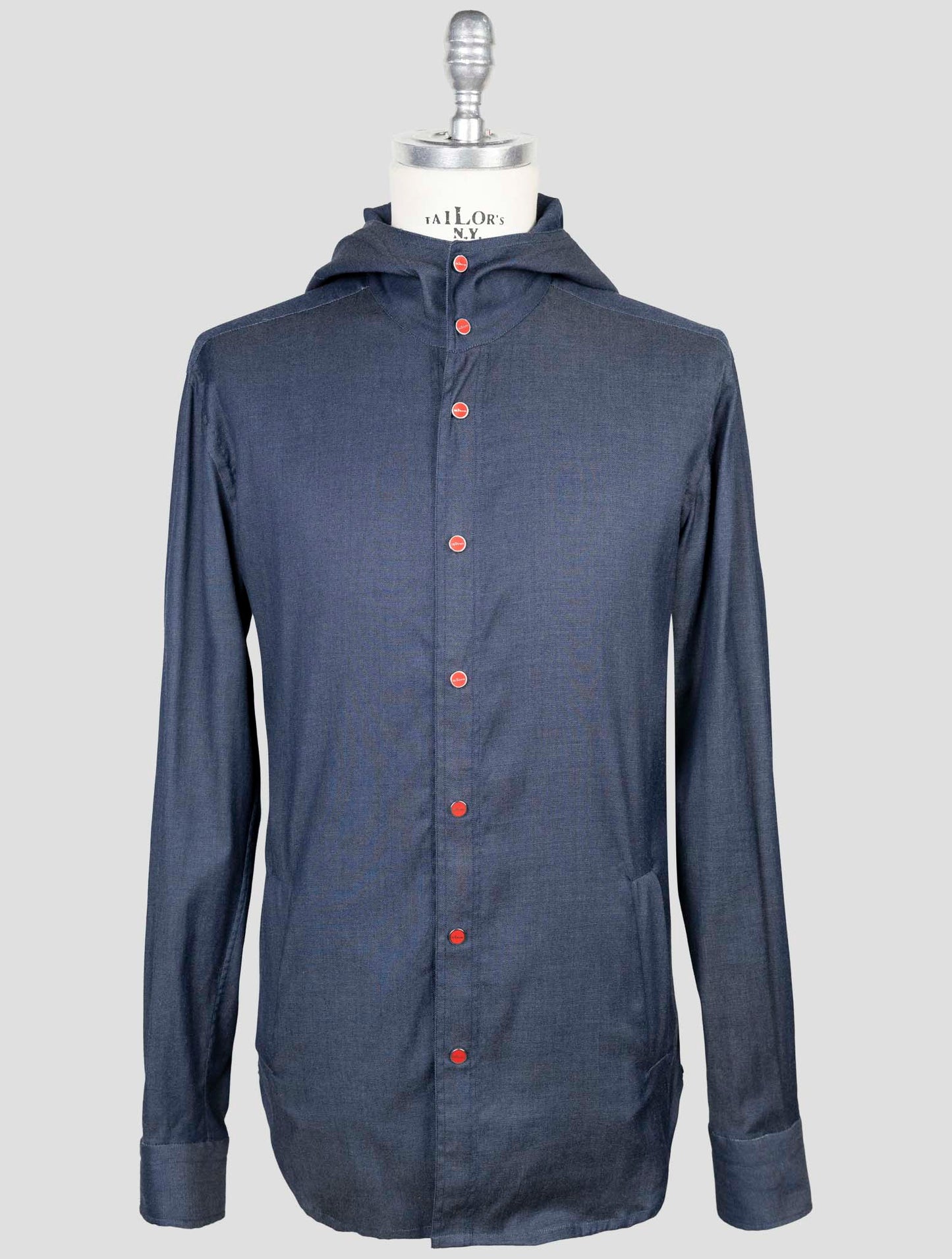 Kiton Blue Cotton Shirt Mariano