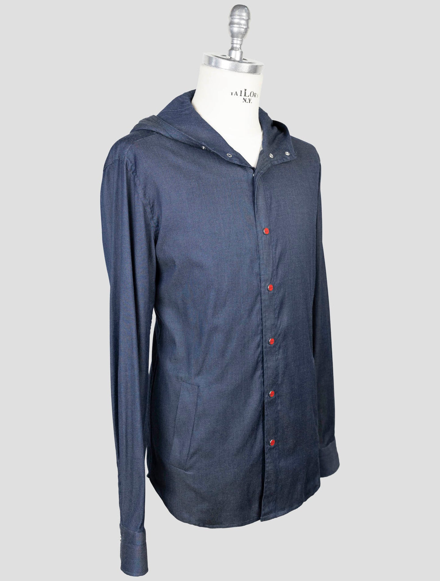Kiton Blue Cotton Shirt Mariano